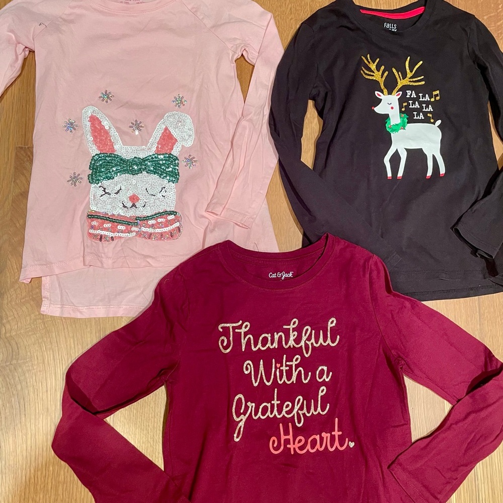 Girls Long Sleeve Shirts bundle - size 7